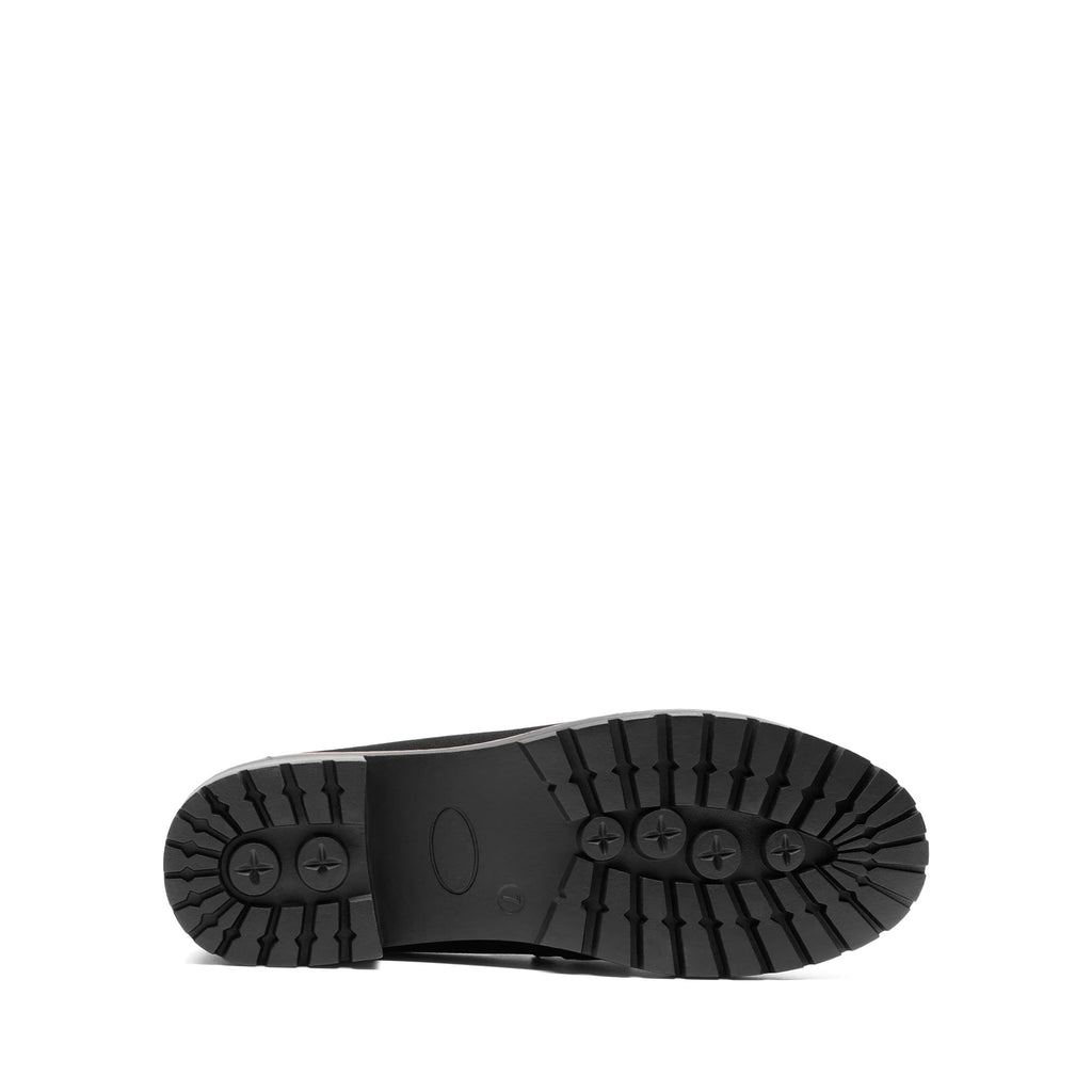 DREAM PAIRS Women's Chunky Loafers, Platform Comfortable Slip-On Dressy Business Casual Shoes,Size 6,All Black,SDLS2410W