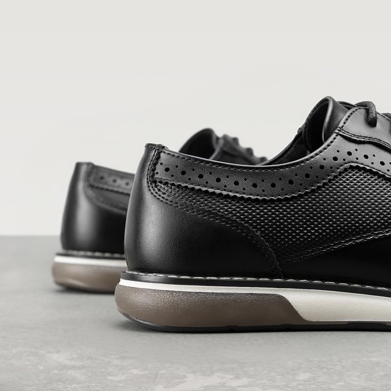 Bruno Marc Men's Casual Dress Sneaker Shoes, Business Formal Derby Plain Toe Oxfords Crossflex GentEdge,Size 12,Black,SBOX223M