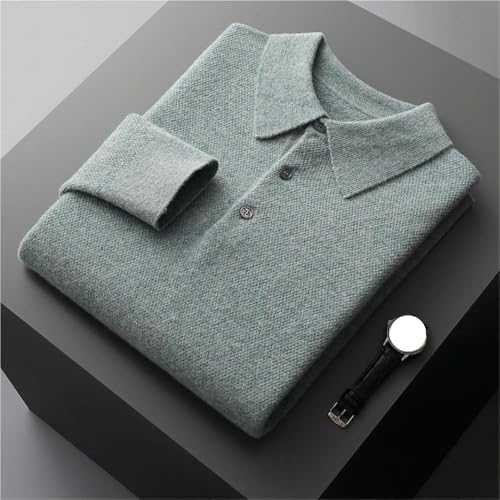 Mens Timeless Polo Shirts Lightweight Long Sleeve Cotton Collared Work Pullover Golf Tee T Shirt Classic Tops(Yellow Brown Gray,Medium)