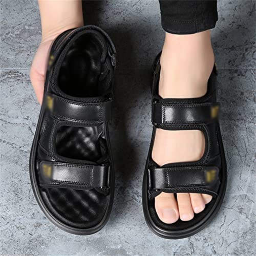 YMGSCC Leather Sandals Men's Casual Beach Shoes Air Cushion Anti Slip Outdoor Sports Sandals Casual Sandals Sandalias De Hombre(42)