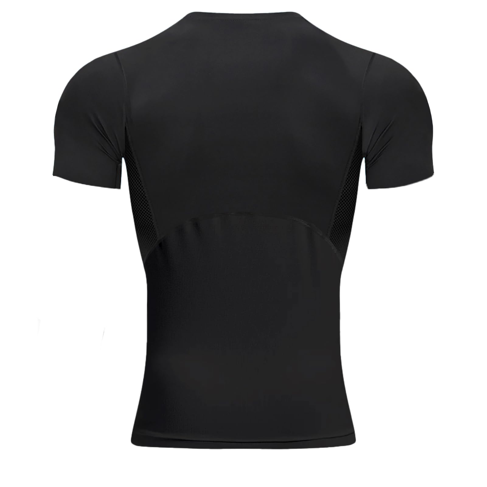 Youper Elite Men's Compression Short-Sleeve T-Shirt, Sportswear for Football, Exercise & Fitness (Medium, Black)