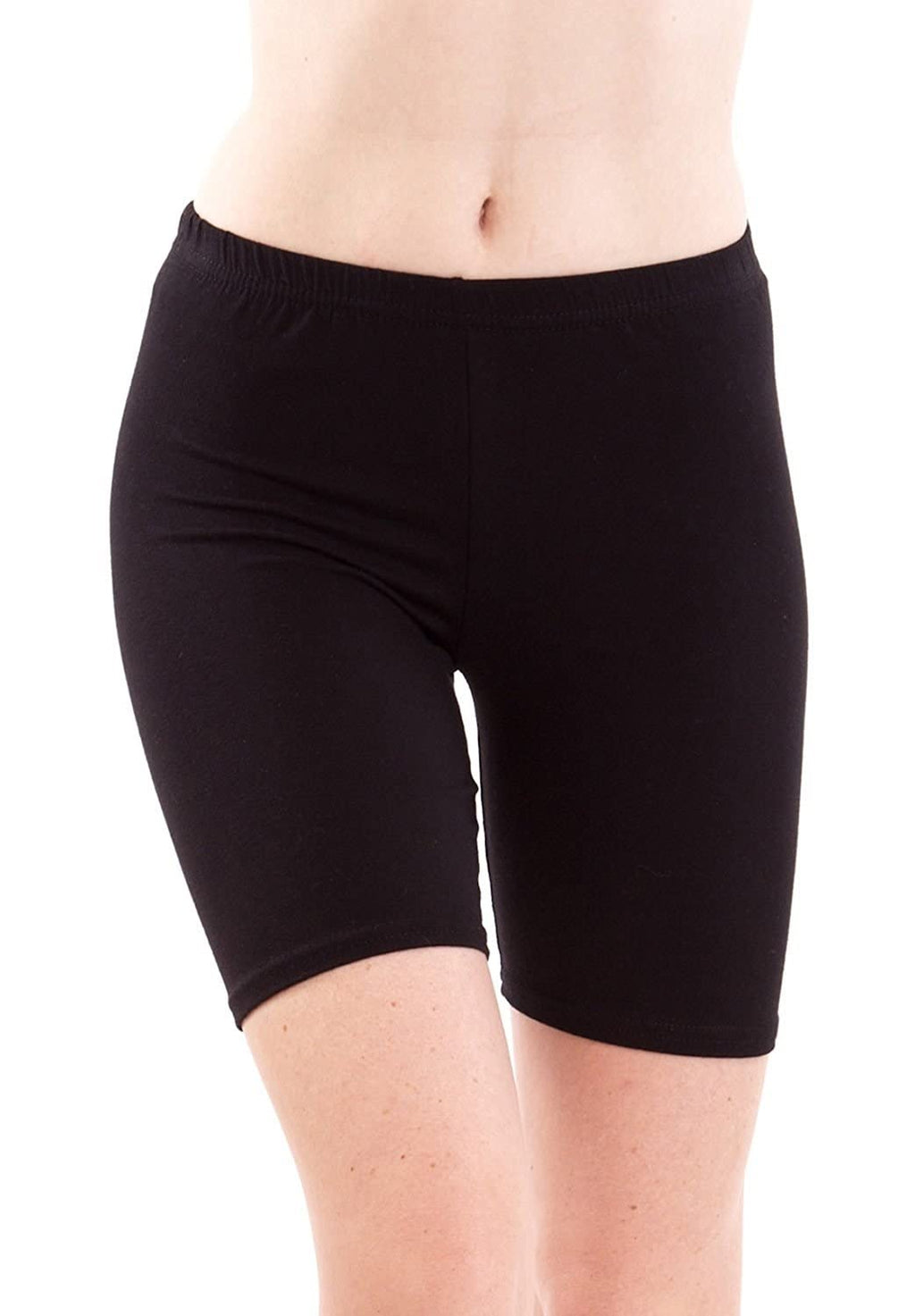 Emprella Slip Shorts 3-Pack Black Bike Shorts Cotton Spandex Stretch Boyshorts For Yoga,Black,Medium