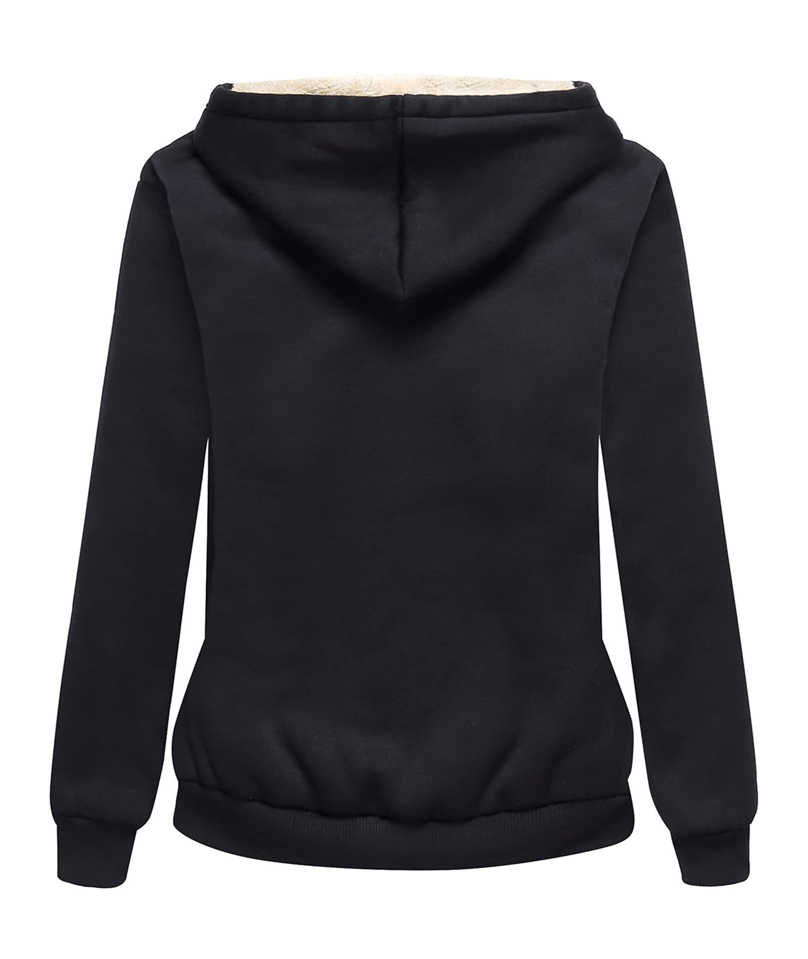 SWISSWELL Hoodies for Women Winter Fleece Sweatshirt - Full Zip Up Thick Sherpa Lined Hooded Jacket Black Medium