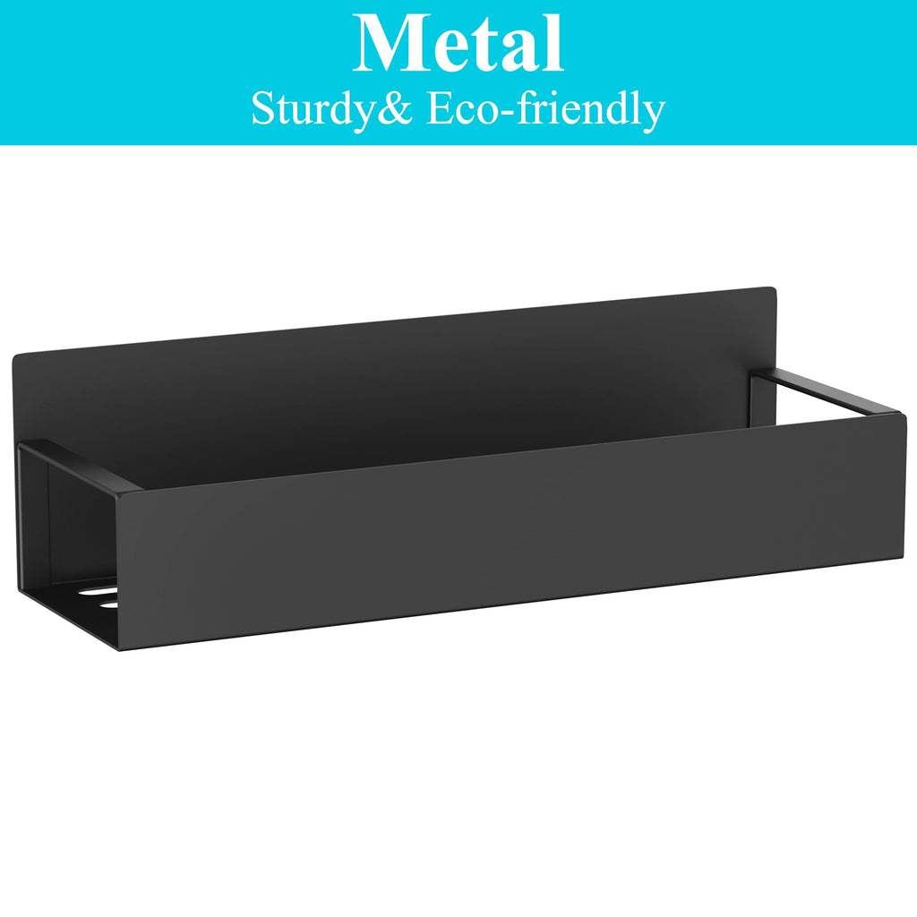 HuggieGems Metal 4 Pack Magnetic Spice Storage Rack Organizer for Refrigerator and Oven, Black Fridge Organizers and Storage