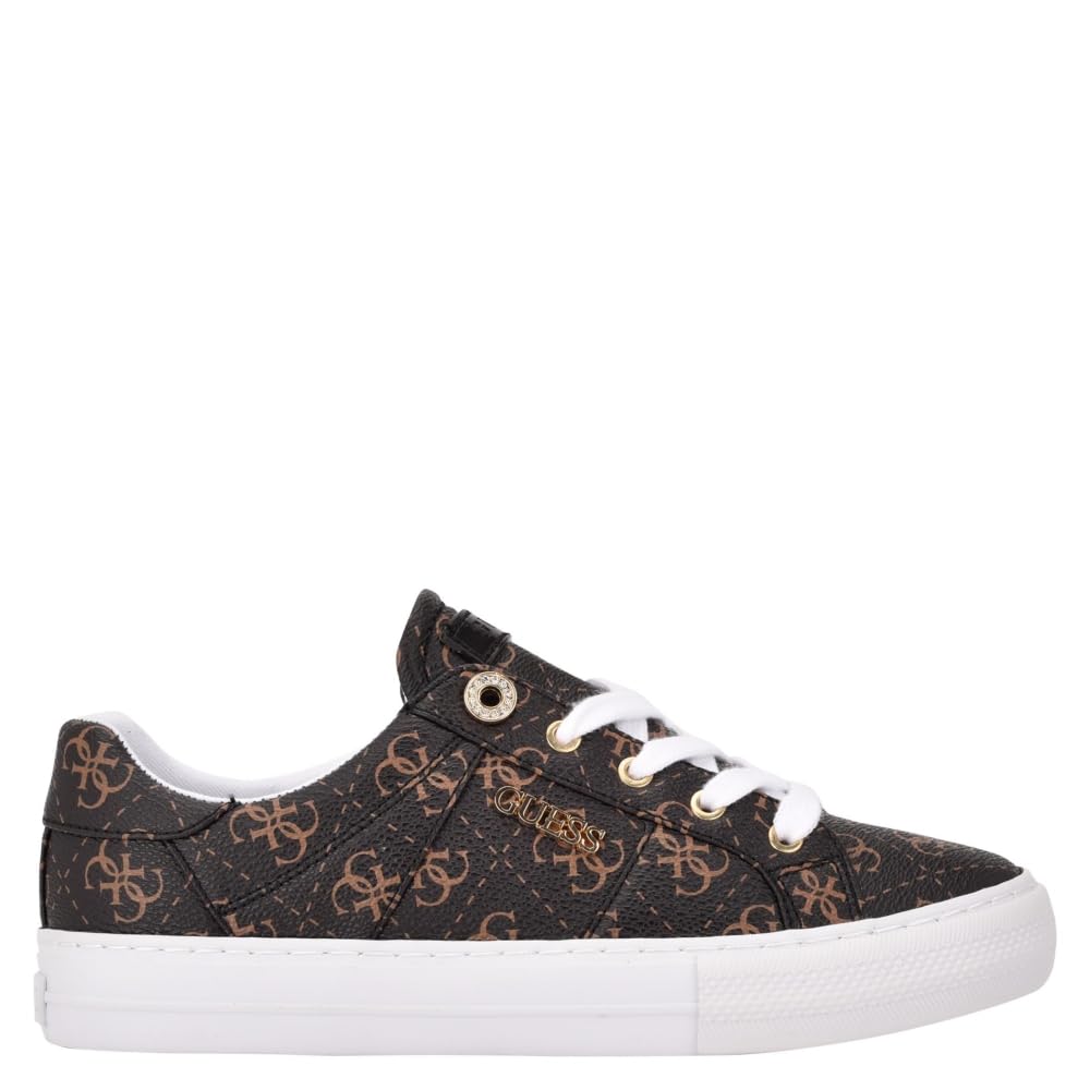 Guess Women's Loven3 Sneaker, Brown Multi 908, 6