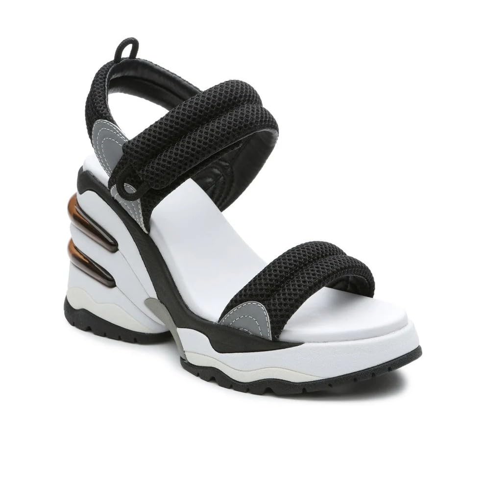 Ash Women's Cosmos Sandal-Stylish, Comfortable, and Durable Design for Casual & Dressy Occasions, Black/Silver - 5.5-6
