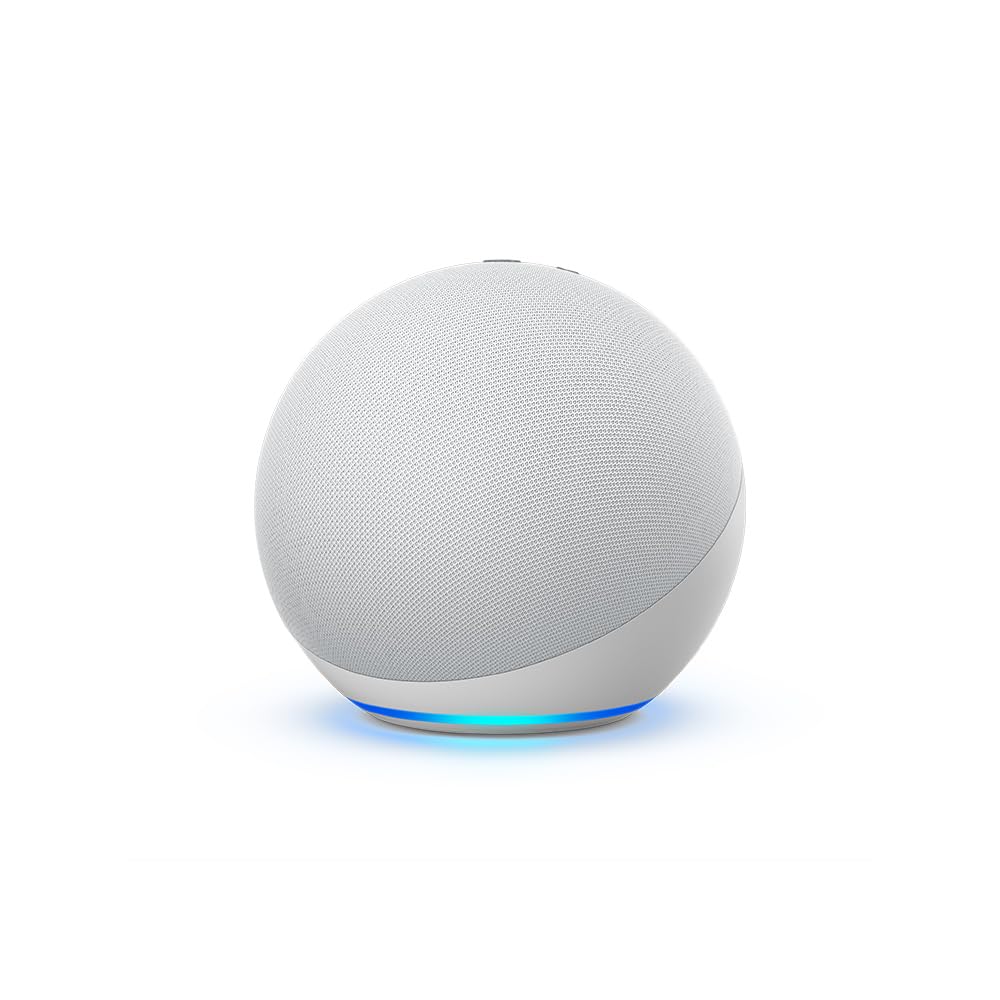 Amazon Echo (newest model), Alexa speaker with premium sound, Ideal for large bedrooms, living rooms and kitchens, Glacier White