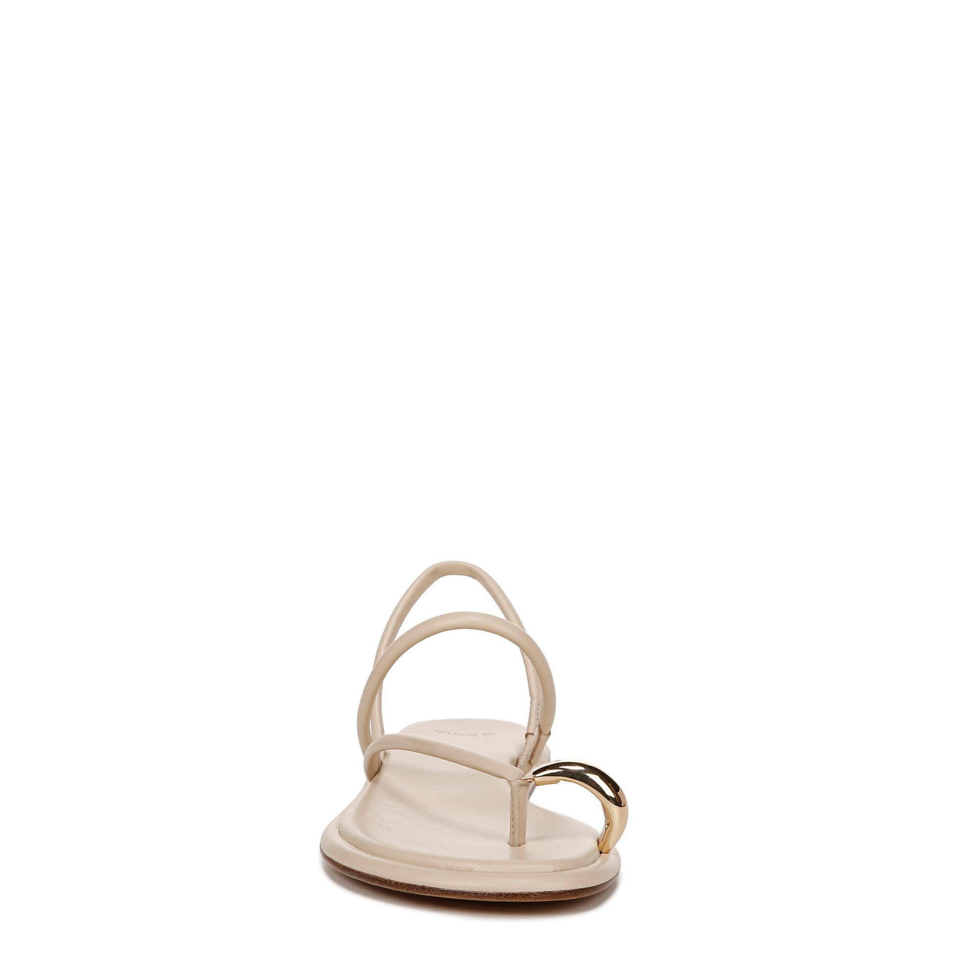 Vince Women's Lucila Flat Strappy Sandal Birch Sand Beige Leather 6.5 M