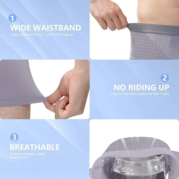 Boxhero [2025 Upgrade] Bamboo Boxer Briefs- Breathable Mens Underwear, Built-in with 3D Pouch Comfortable Underwear for Men