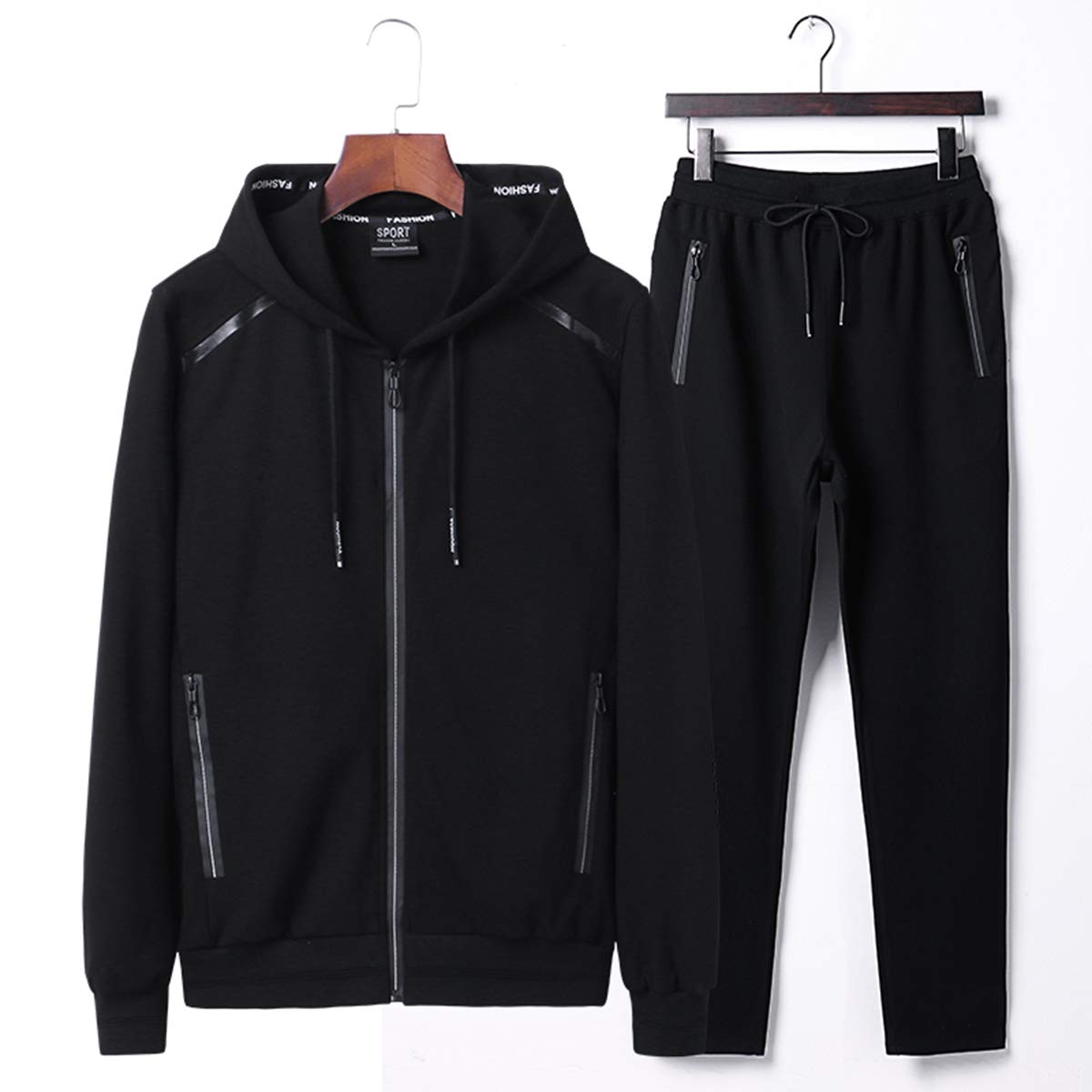 PRIJOUHE Men's Tracksuit Hooded Fitness Sport Suits Gym Hoodie 2 Piece Hoodies Joggers Sweatpants Sets Gym Jogging Tracksuits