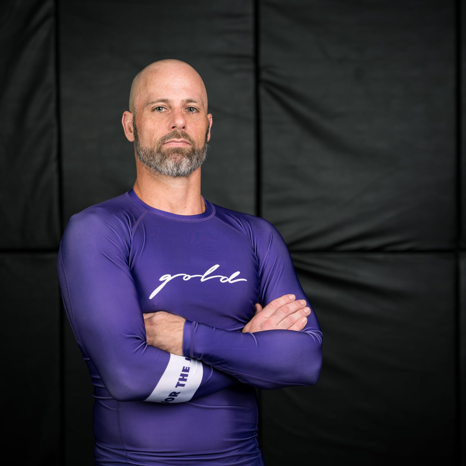 Gold BJJ Foundation Rash Guard - Ranked No-Gi and Gi Jiu Jitsu Rashguard (Short Sleeve, Black, L)