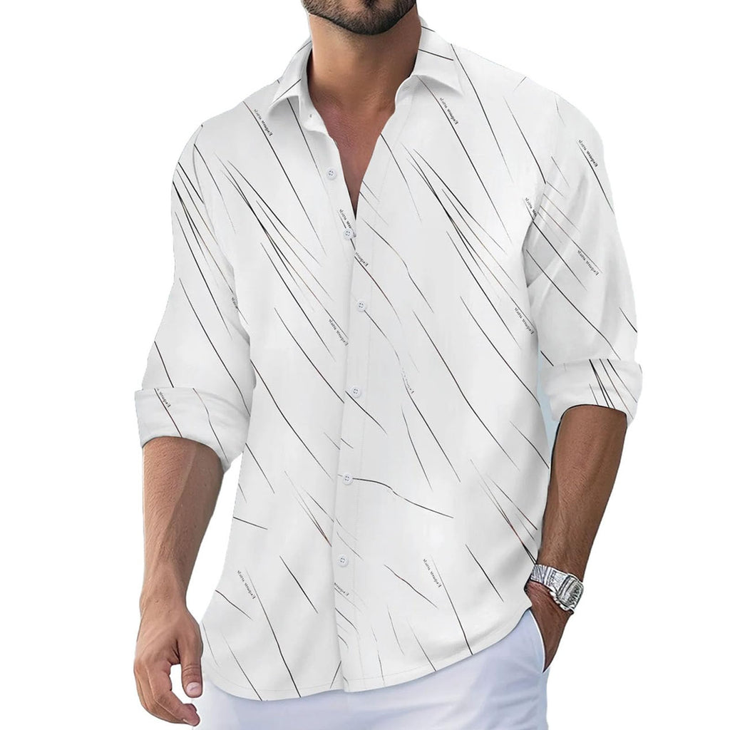 Men's Quick-Dry Dress Shirt | Long Sleeve Wrinkle-Free Business Casual Slim Fit White