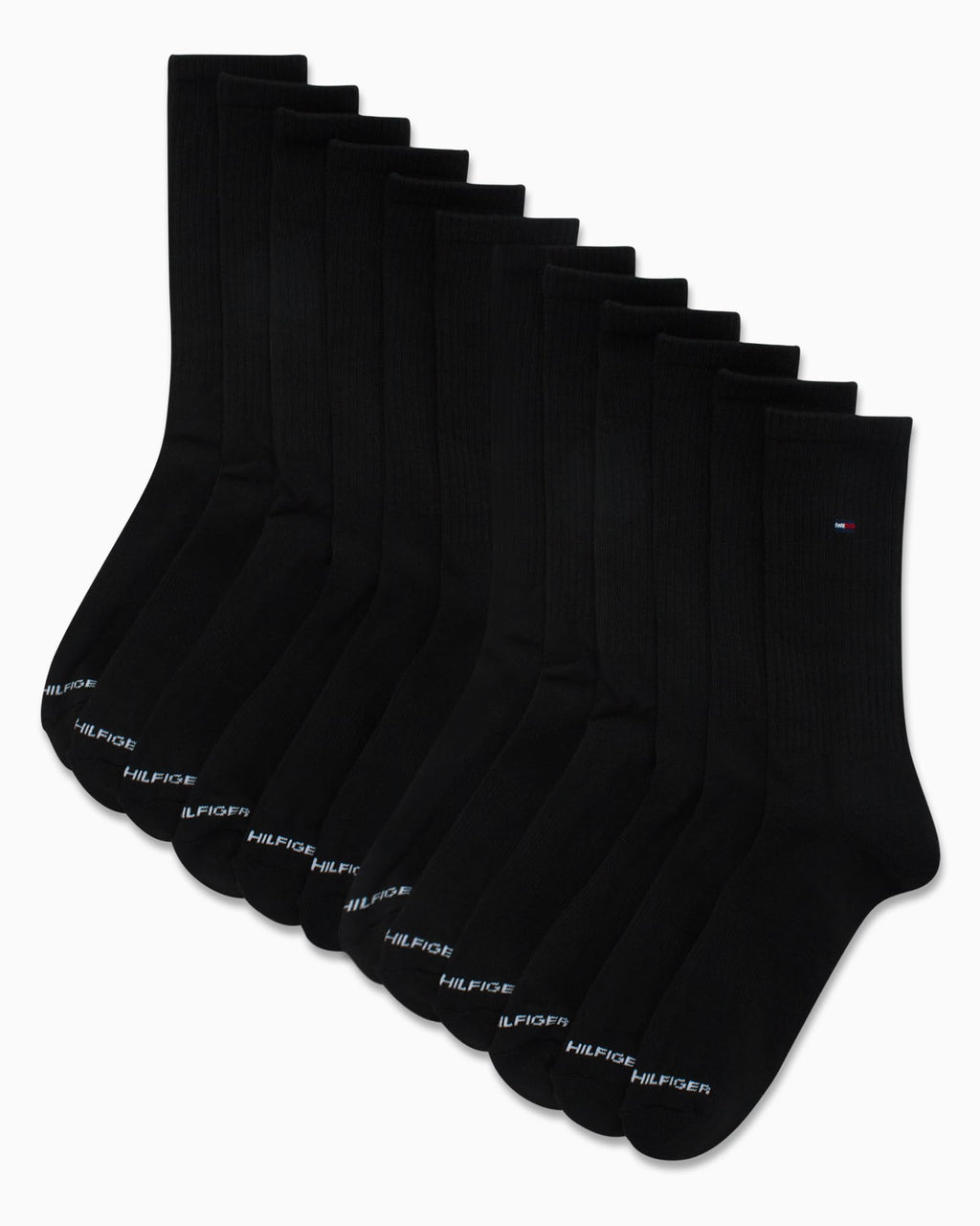 Tommy Hilfiger Men's Crew Socks - 12 Pack Performance Cushion Comfort Crew Socks - Breathable Athletic Socks for Men, Size 7-12, Pure Black