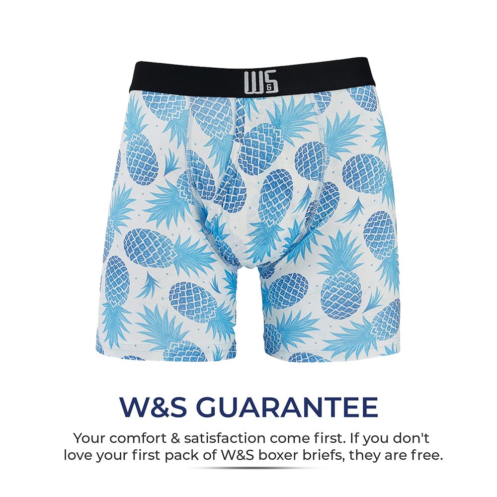 Warriors & Scholars Boxer Briefs For Men Pack Of 6, Ultra Soft, Breathable Quick Dry, Moisture-Wicking Mens Underwear, 428F L