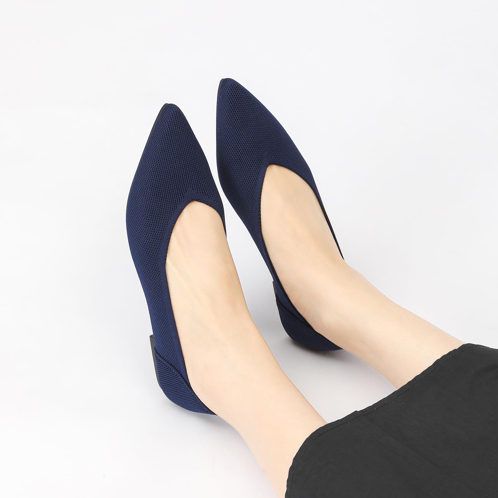 Semwiss Women's Ballet Flats Comfortable Casual Dressy Shoes Work Office Shoes Pointed Toe Flats Navy Size 6