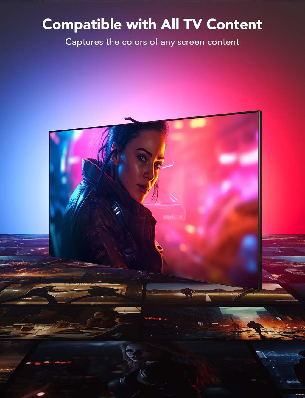 Govee Envisual TV Backlight T2 with Dual Cameras, 16.4ft RGBIC Wi-Fi LED Backlights for 75-85 inch TVs, Double Light Beads, for Home Decorations, Smart App Control, Music Sync