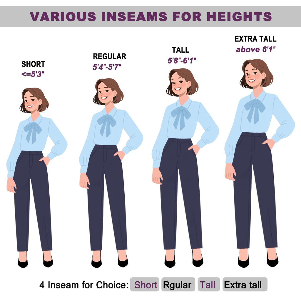 iChosy Women's Stretchy Straight Leg Dress Work Pants Business Office Casual Slacks with Pockets Navy 14 Tall