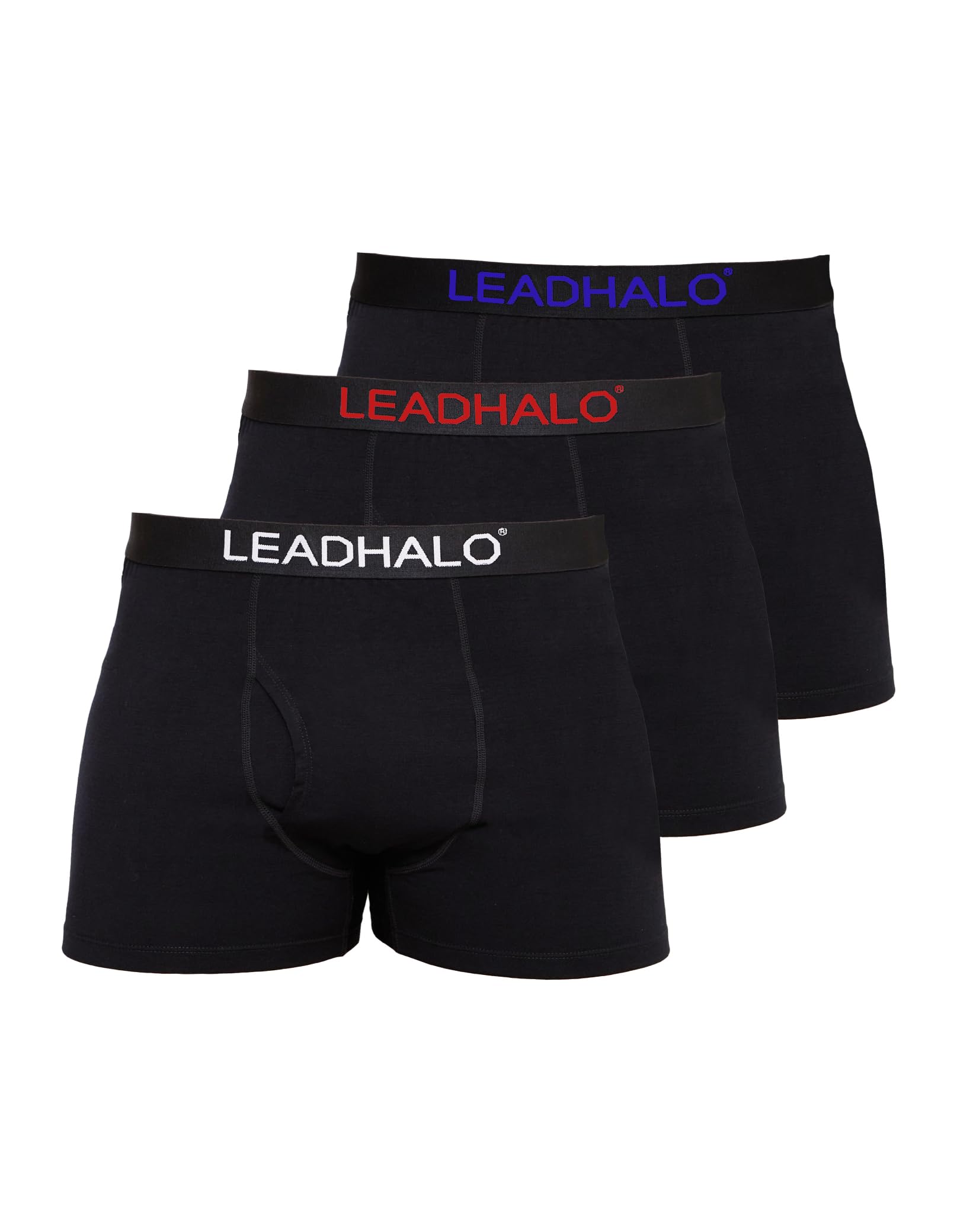 LEADHALO Merino Wool Mens Underwear, Mens Boxer Briefs Moisture Wicking Breathable with fly, Compression Boxers for Man for Athletic Sport Workout 3 Pack M