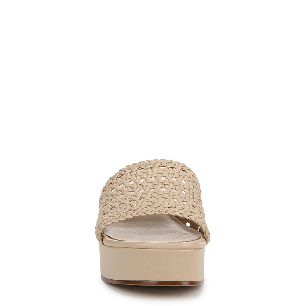 Vince Womens Margo Slide Sandal Birchsand Woven Leather 7 M