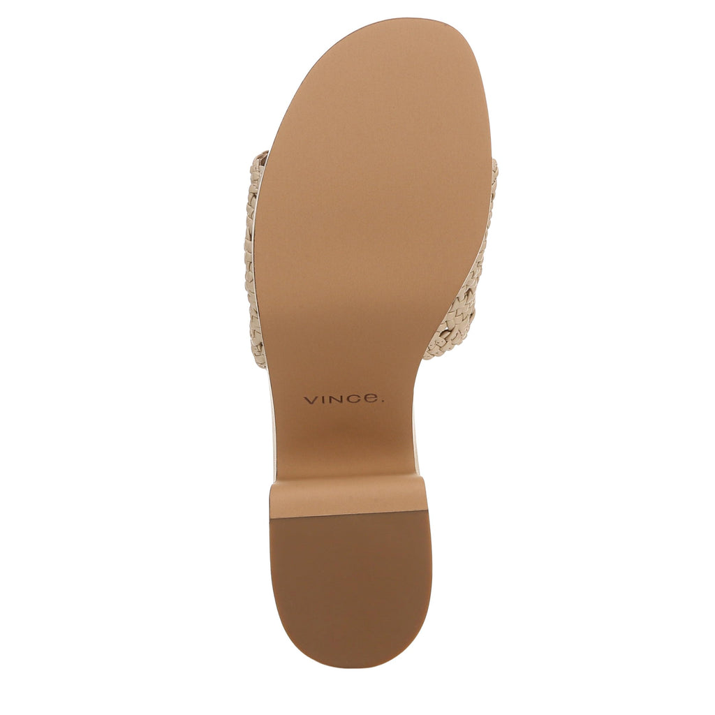 Vince Womens Margo Slide Sandal Birchsand Woven Leather 7 M