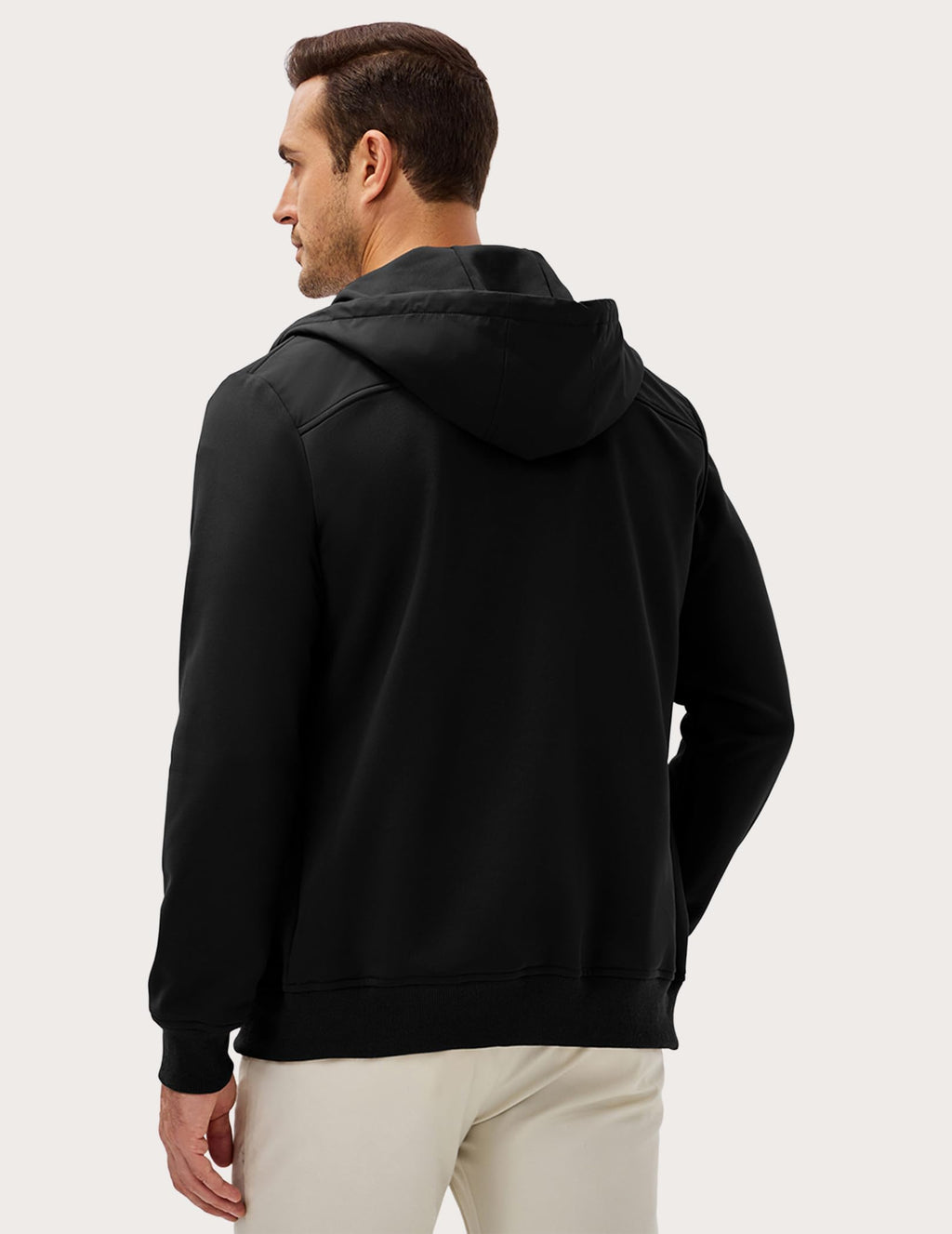 JMIERR Men's Casual Full Zip Up Hiking Warm Hoodies Drawstring Running Outdoor Workout Hooded with Pockets, M, Black