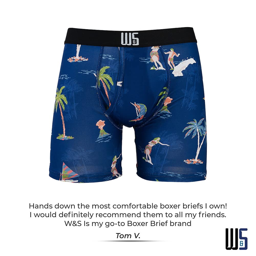 Warriors & Scholars Boxer Briefs For Men Pack Of 6, Ultra Soft, Breathable Quick Dry, Moisture-Wicking Mens Underwear, 428F L