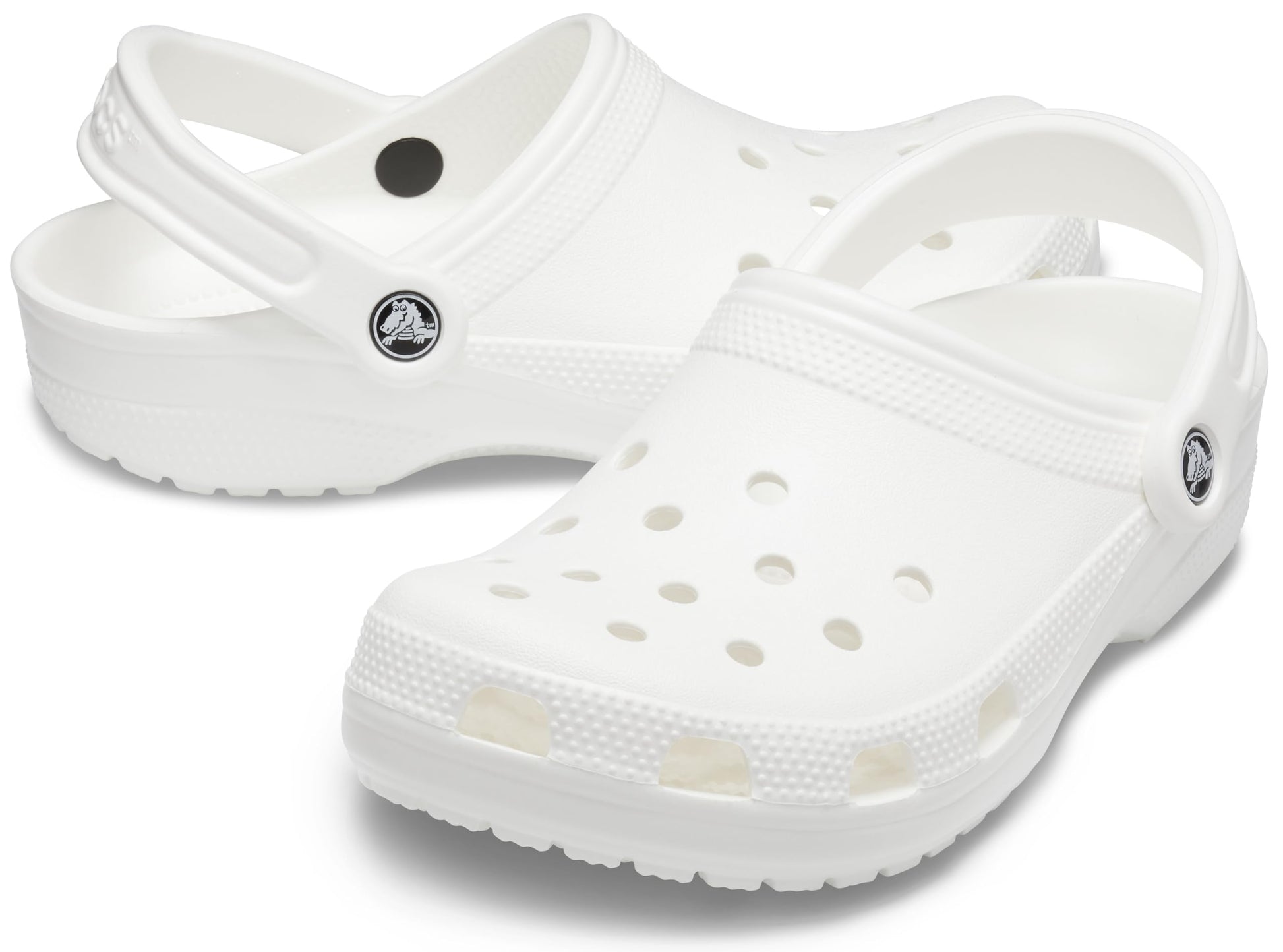 Crocs Unisex-Adult Classic Clogs, White, 10 Men/12 Women
