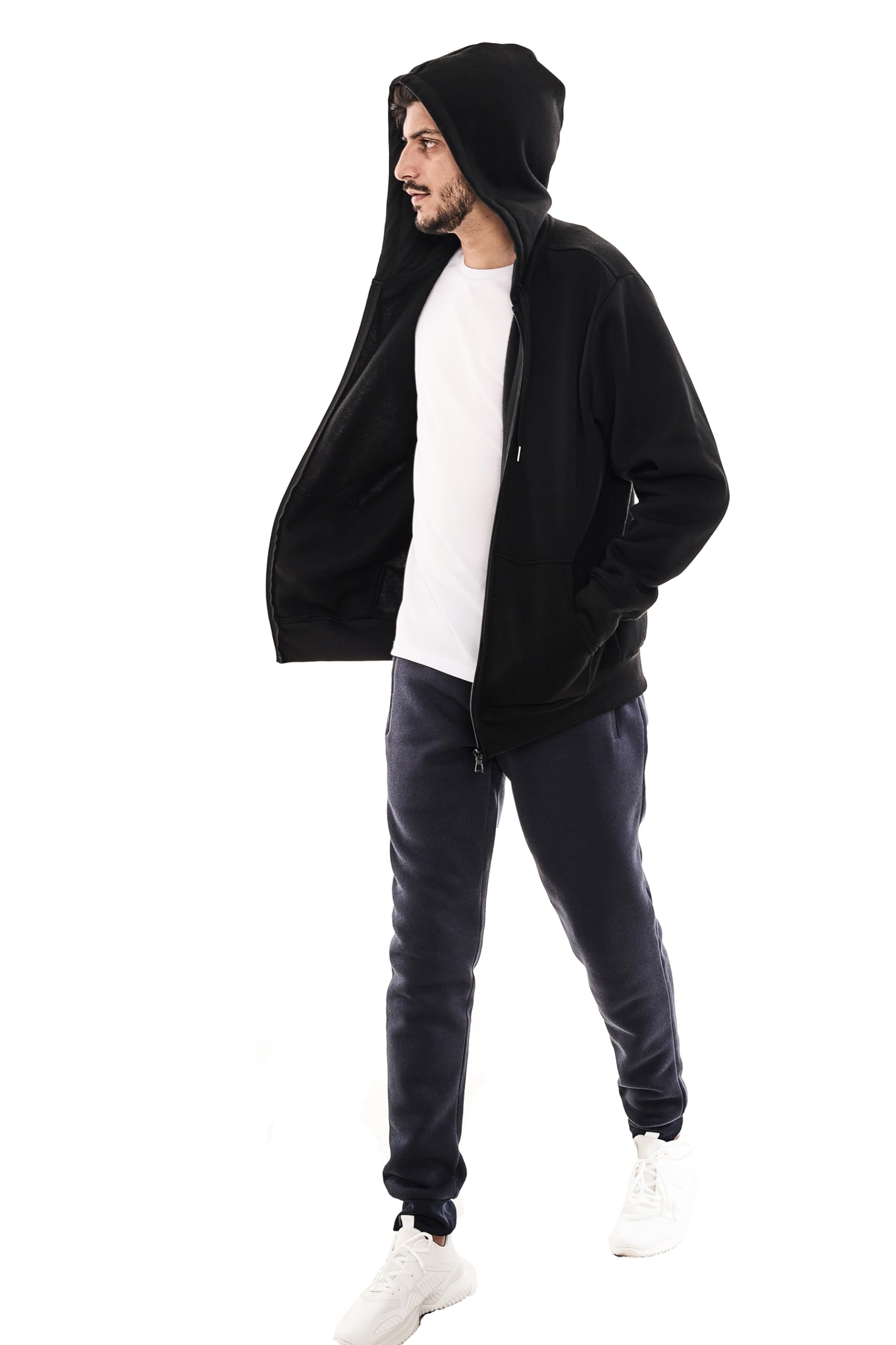 WHITE PEAK TRADING COMPANY 3 Pack Mens Fleece Hoodie Long Sleeve Lightweight Athletic Workout Sweatshirt for Men with Pockets