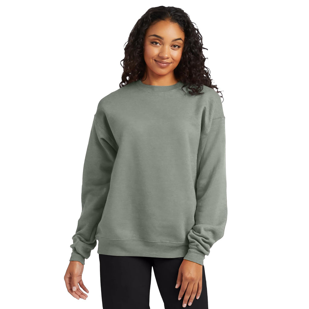 Hanes Men's EcoSmart Sweatshirt, stonewashed green, Medium