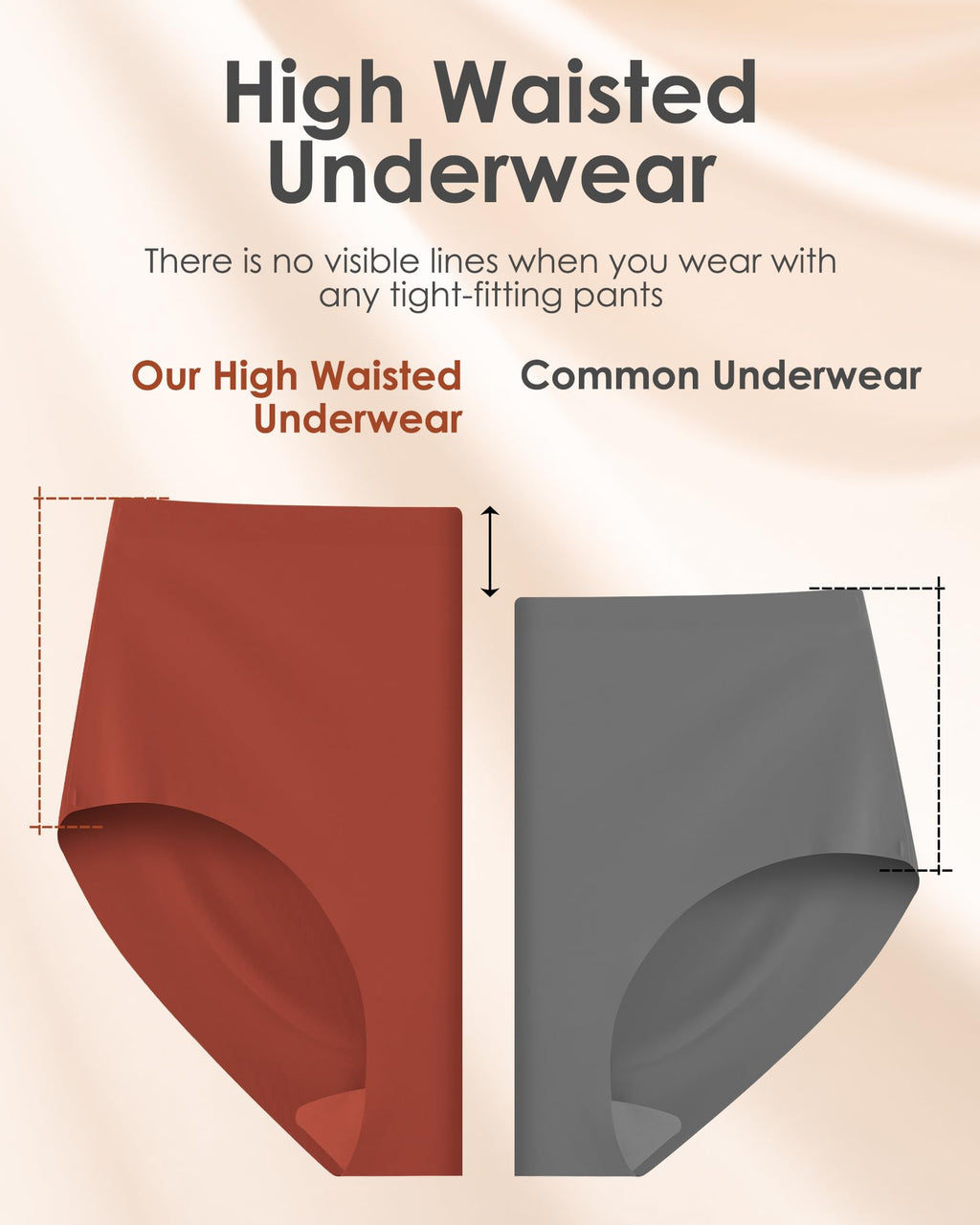 Womens Underwear Seamless Full Coverage Breathable Briefs No Show Silky Stretch High Waisted Ladies Panties 6 Pack (US, Alpha, Large, Regular, Regular, 6 Color Packs)