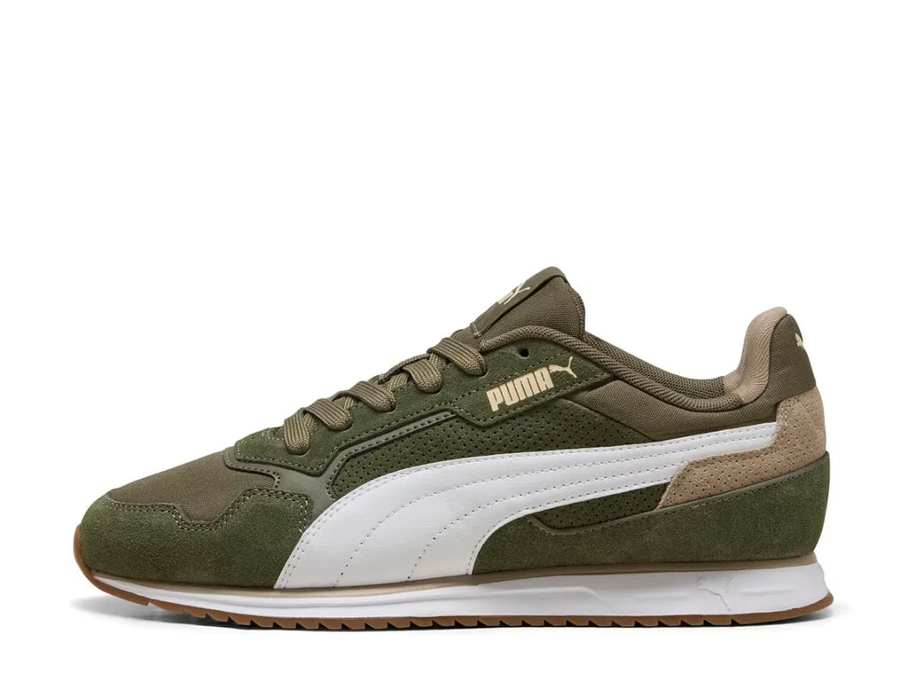 PUMA Men's ST Miler Shoes Sneaker, Loden Green-White-Gum AH25, 9.5