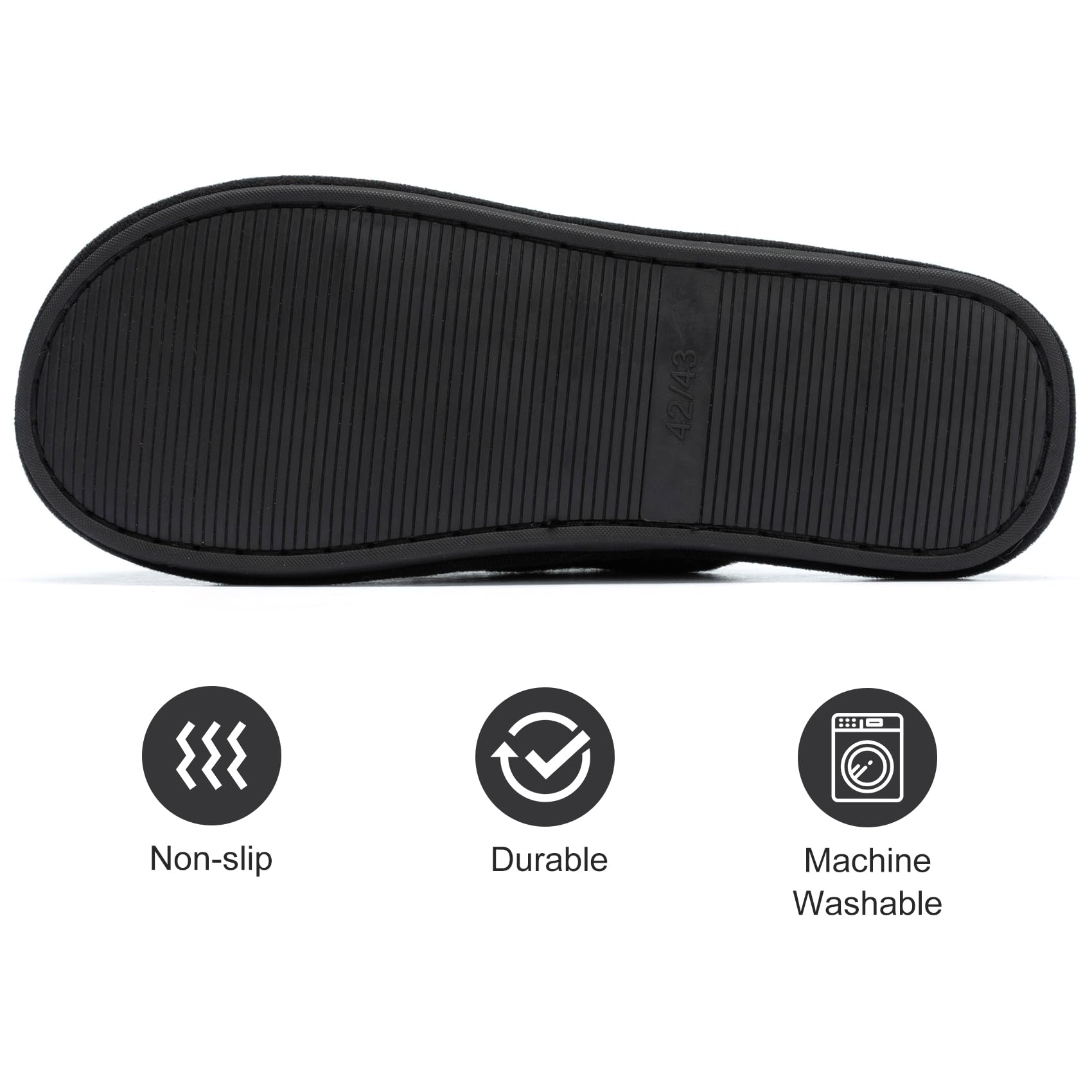 GOEWY Mens Two-Tone Scuff Slippers with Memory Foam Cozy Warm Slip On House Shoes for Indoor Outdoor Gifts for Men Him Dad