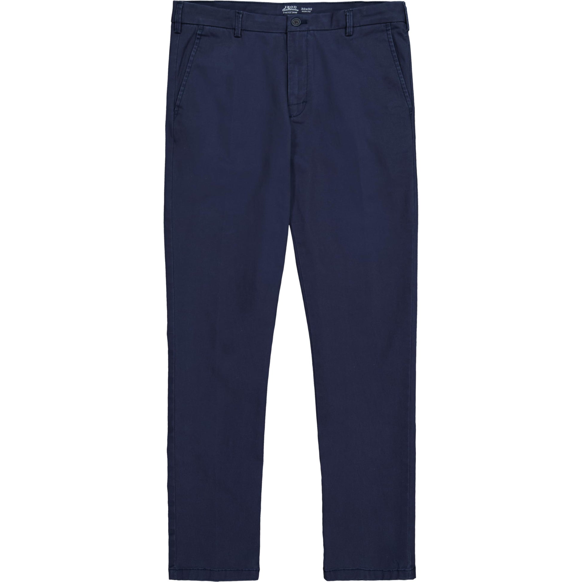 IZOD Men's Saltwater Stretch Flat-Front Chino Pants, Cadet Navy Strt, 36W x 30L