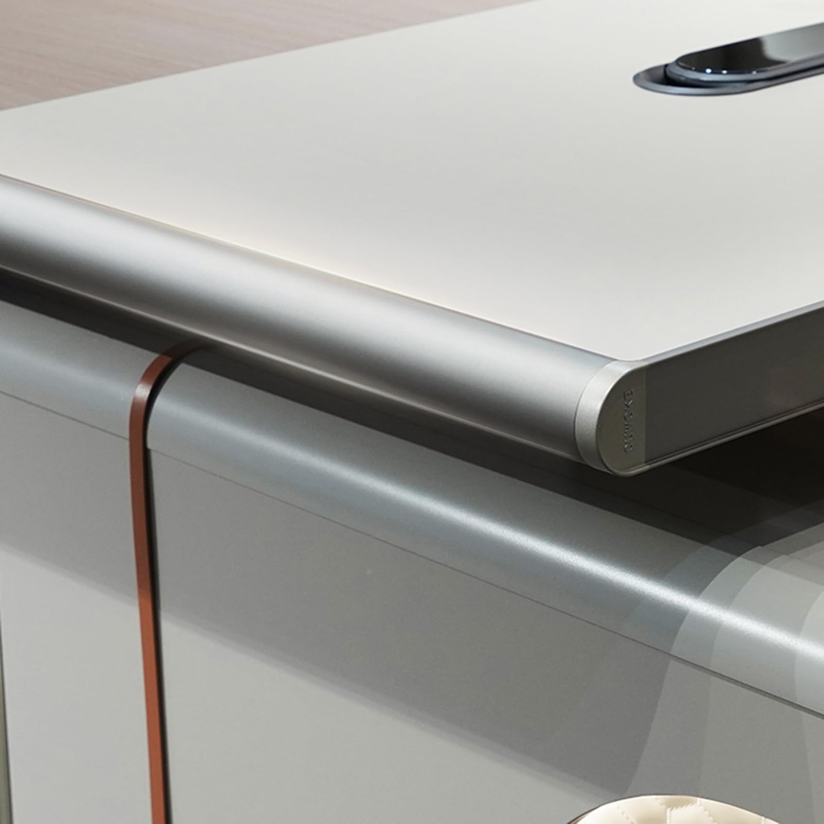 DLCQIJI L Shaped Computer Desk with Power Outlets and Smart LED Light, L Shaped Office Desk with Drawers and Storage, Home Office Furniture, 200cm