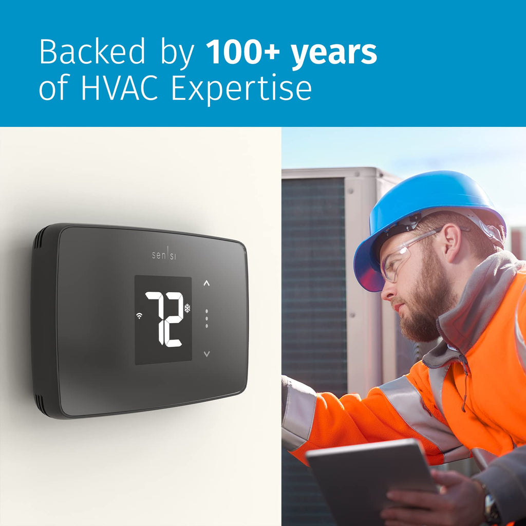 Sensi Lite Smart Thermostat, Data Privacy, Programmable, Wi-Fi, Easy DIY, Works With Alexa, Energy Star Certified, ST25, Most Systems C-Wire Not Required, Except On Heat/Cool Only and Heat Pump System