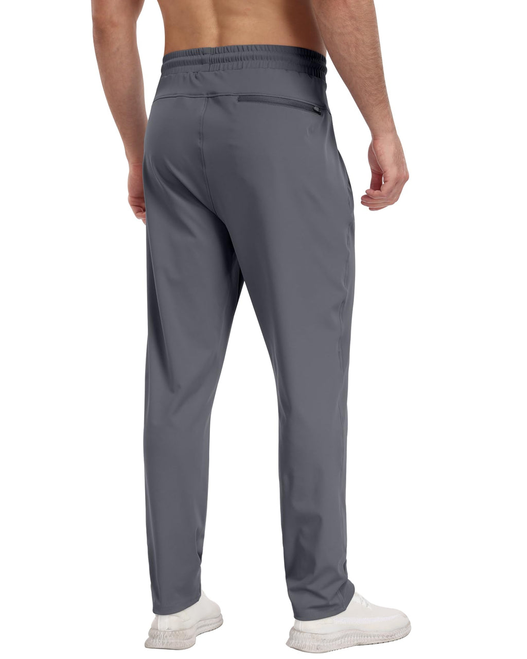 3 Pack Mens Athletic Sweatpants with Zipper Pockets,Workout Gym Joggers Pants for Men Running Jogging Pants-BlackDark GrayNavy-L