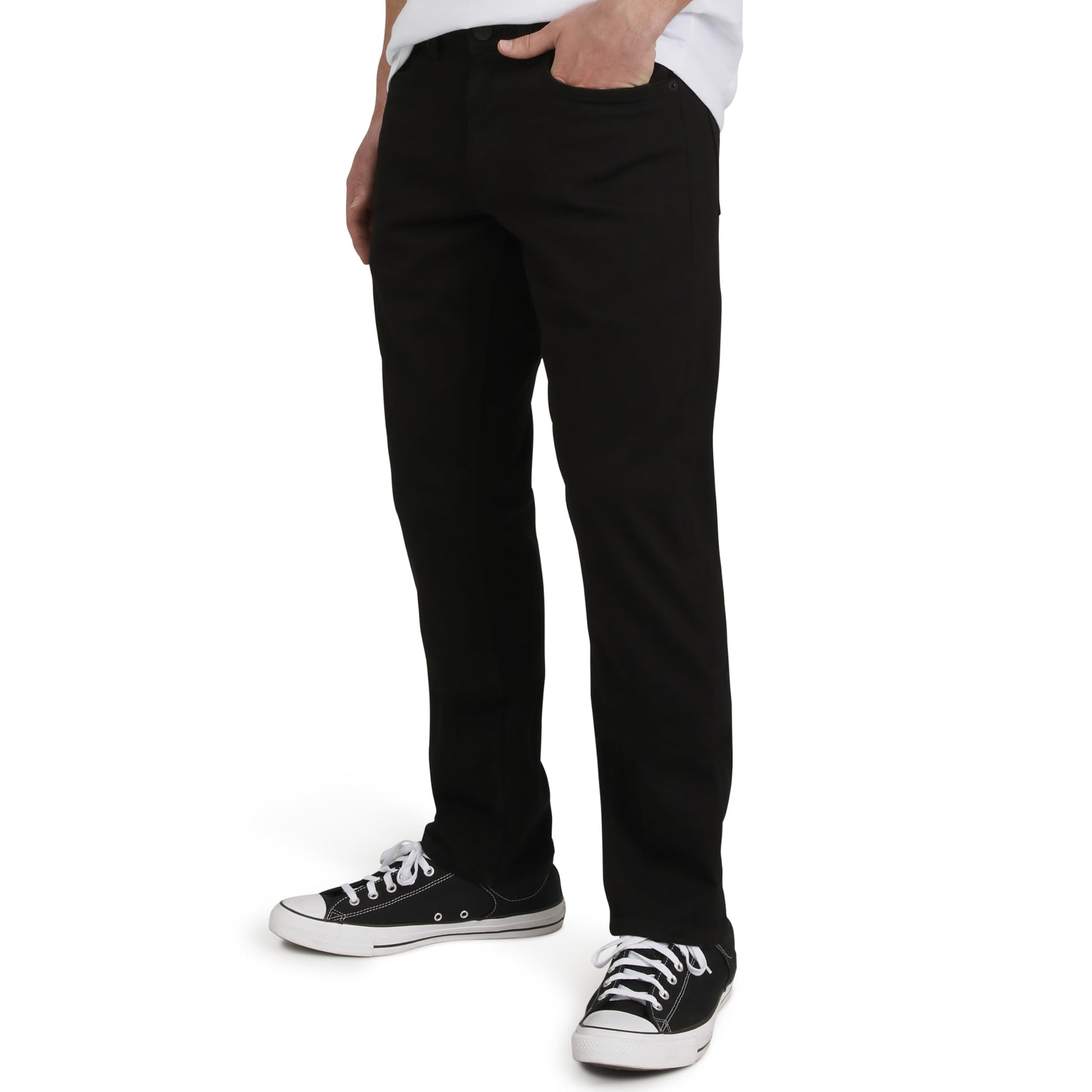 Quiksilver Men's 5 Pocket Straight Fit Stretch Waist Denim Jeans, Jet Black