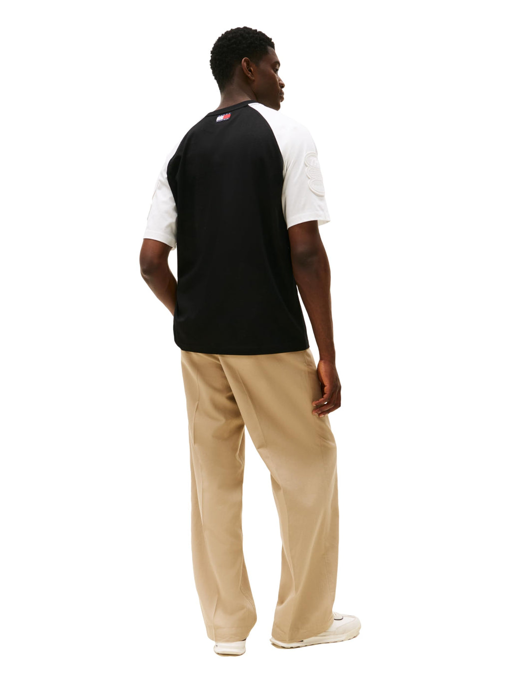 Tommy Hilfiger Mens F1 Grapic Ringer T-Shirt, Black/Ecru Large