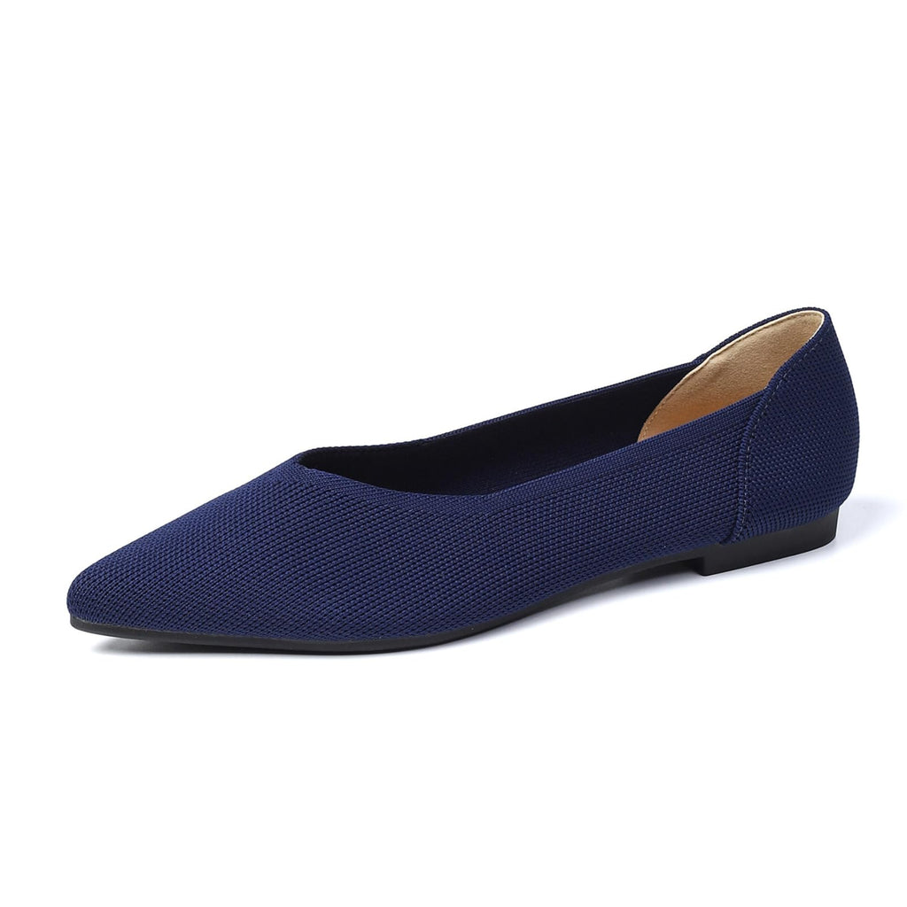 Semwiss Women's Ballet Flats Comfortable Casual Dressy Shoes Work Office Shoes Pointed Toe Flats Navy Size 6