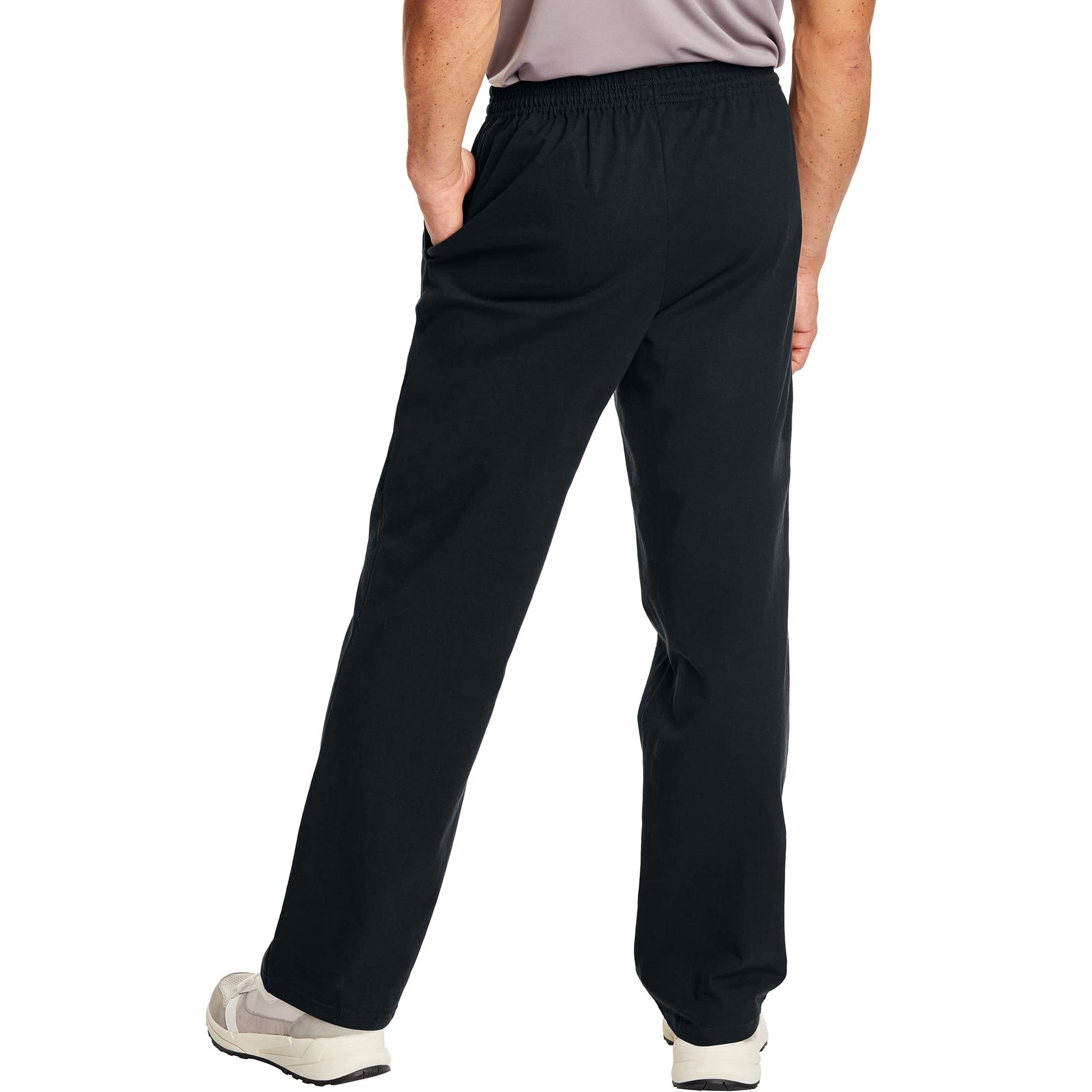 Hanes Essentials Sweatpants, Men’s Cotton Jersey Pants with Pockets, 33”, Black, 3X Large