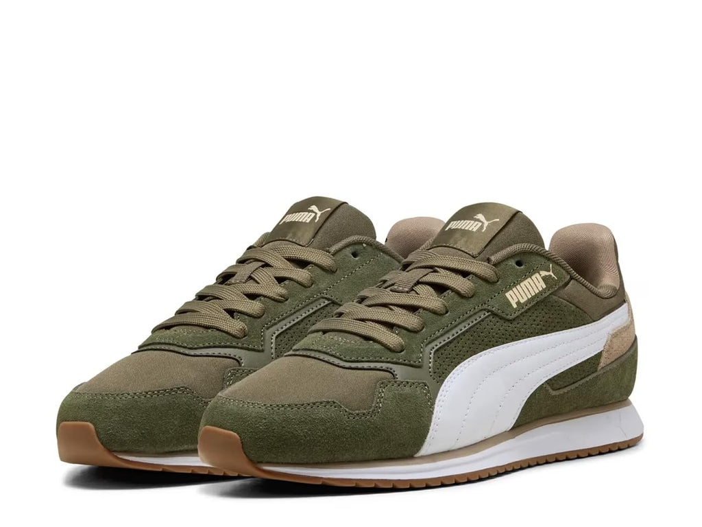 PUMA Men's ST Miler Shoes Sneaker, Loden Green-White-Gum AH25, 9.5