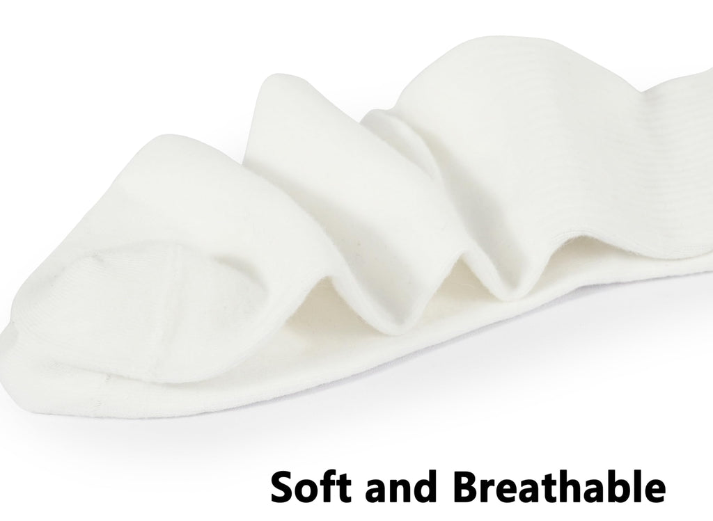 BomKinta Women Casual Calf Socks - Cute Cotton Crew Socks - Soft Above Ankle Sock 6 Pairs All White Size 5-10