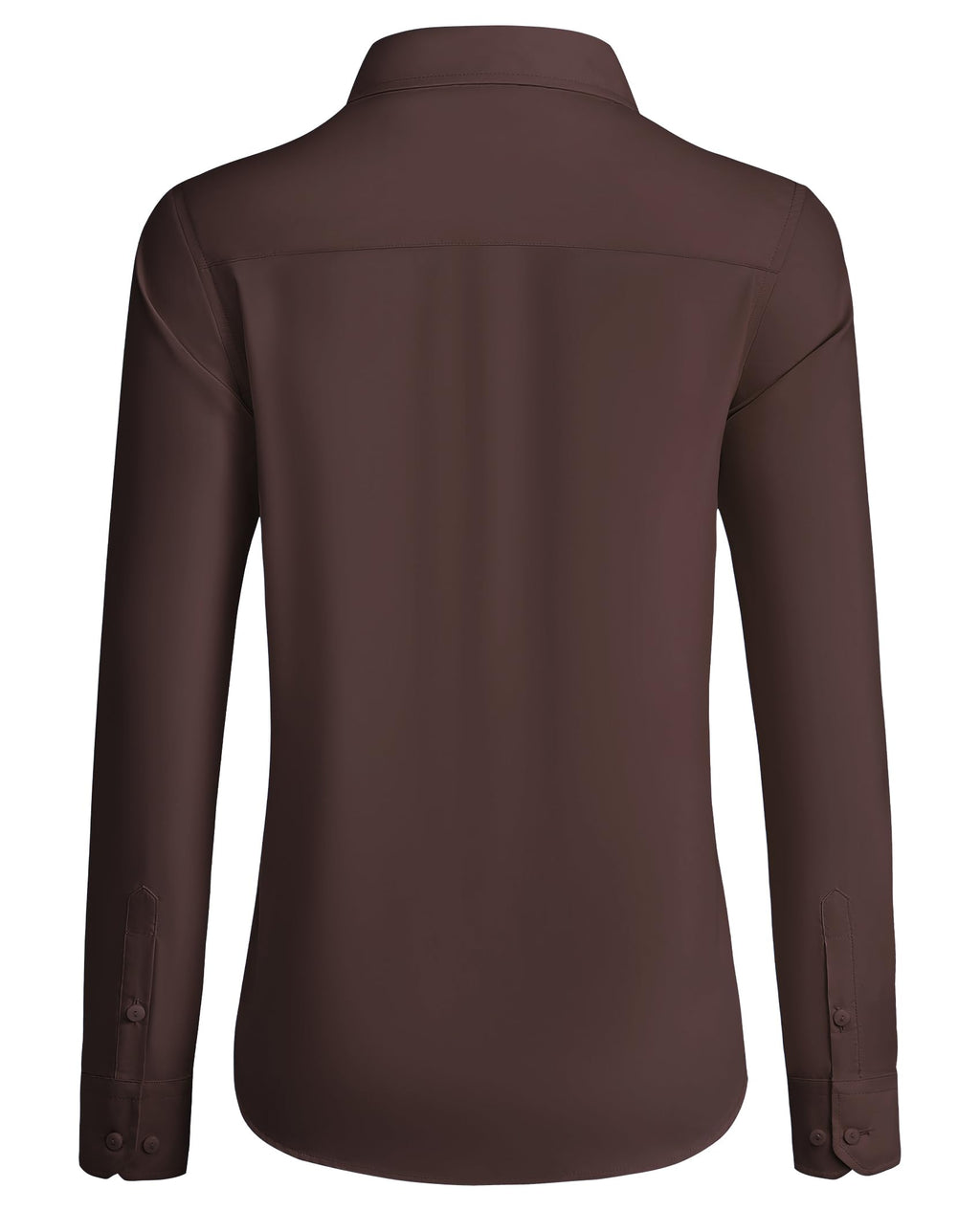 siliteelon Button Down Shirts for Women Wrinkle Free Dress Shirts Long Sleeve Shirts Formal Work Office Blouses Tops Brown