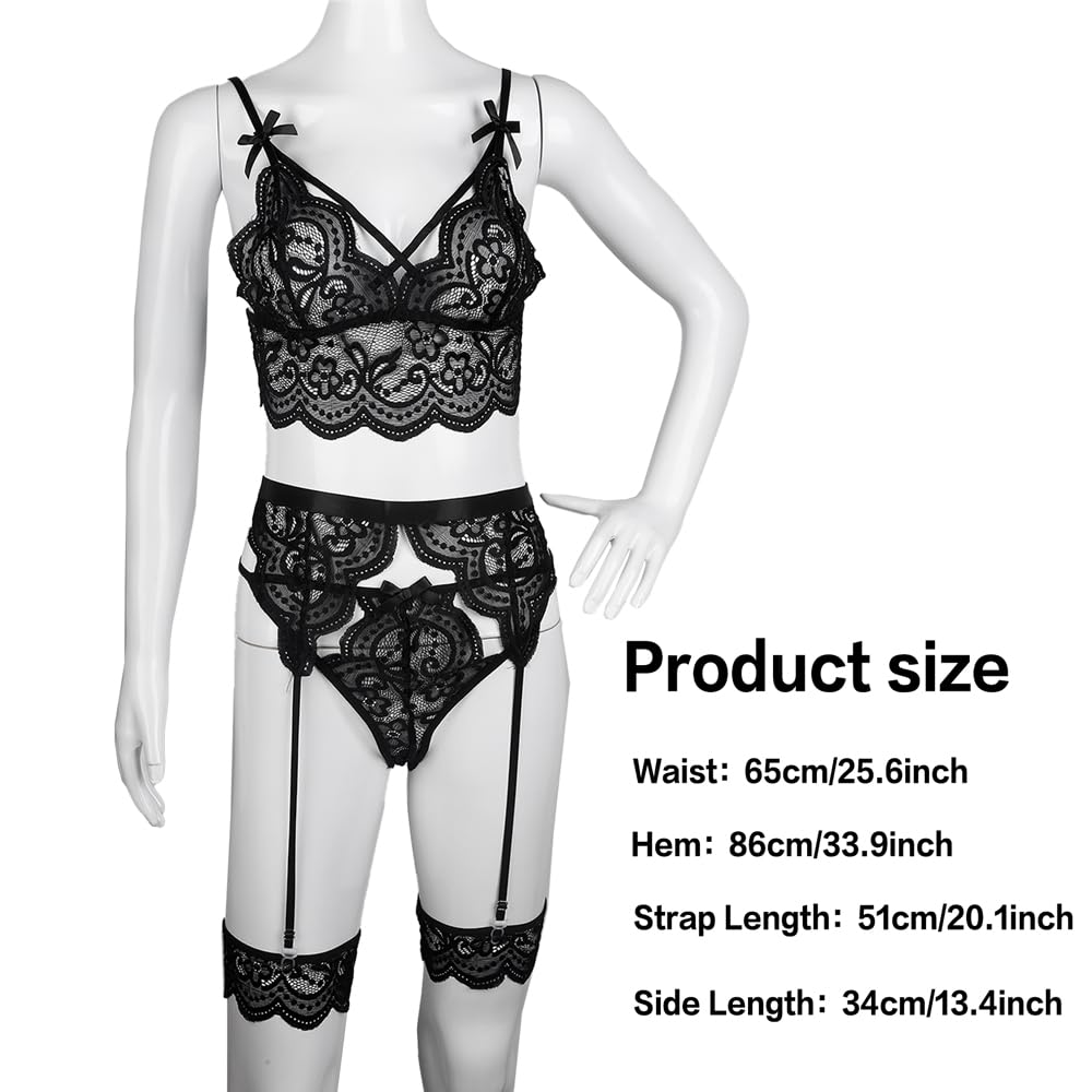 JoyrnalK Garter Lingerie For Women, Lace Lingerie, Lingerie Stockings Thigh Highs, Thigh Straps Lingerie, Lace Lingerie Set, Lace Lingerie for Women, One Piece Body Suit, Fishnet Bra