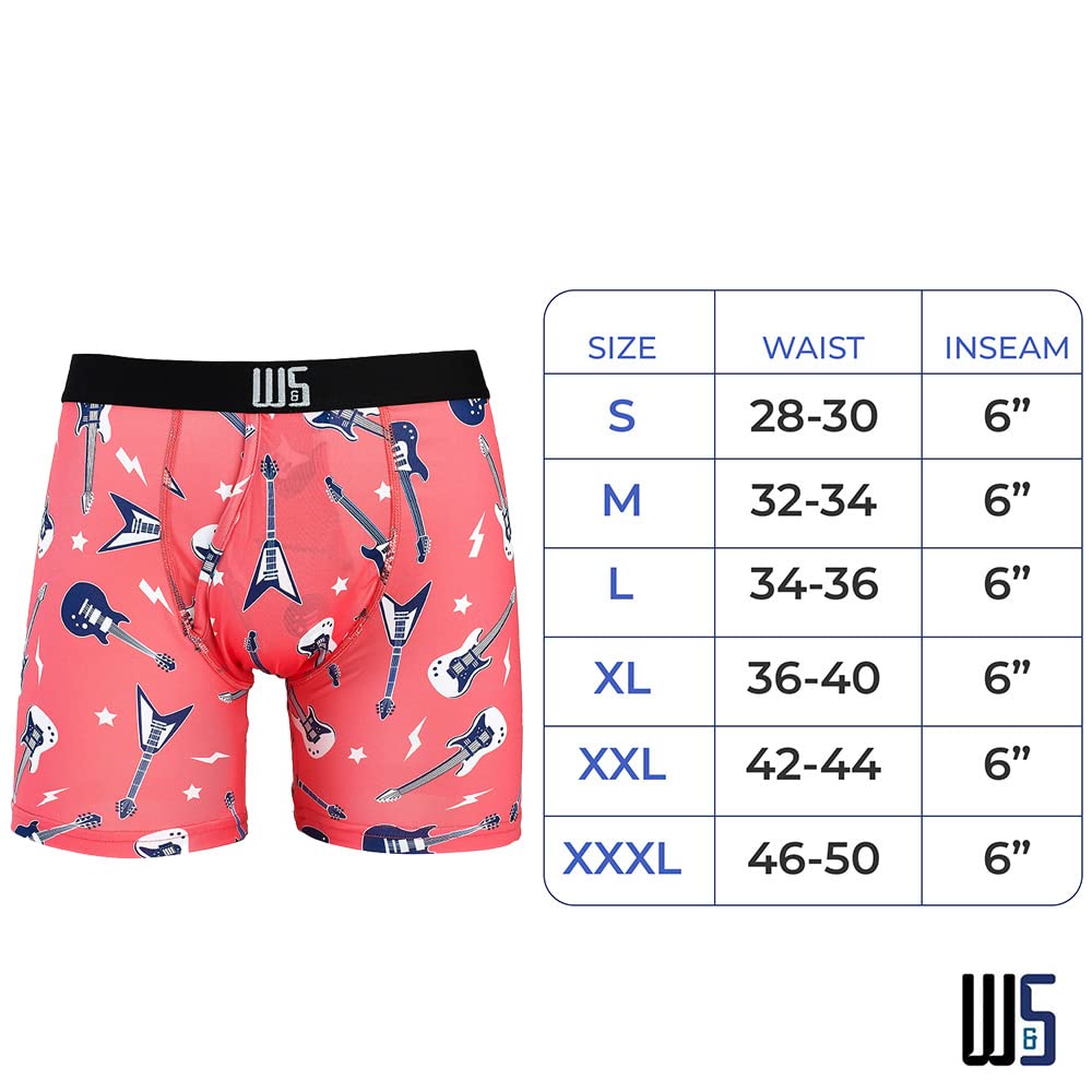 Warriors & Scholars Boxer Briefs For Men Pack Of 6, Ultra Soft, Breathable Quick Dry, Moisture-Wicking Mens Underwear, 428F L