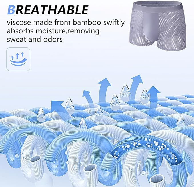 Boxhero [2025 Upgrade] Bamboo Boxer Briefs- Breathable Mens Underwear, Built-in with 3D Pouch Comfortable Underwear for Men