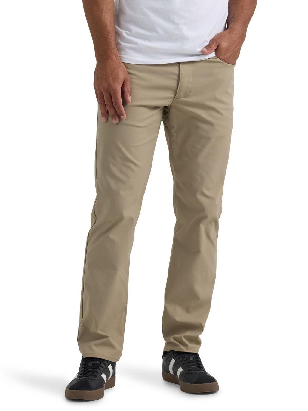 Lee Men's Extreme Motion Performance 5 Pocket Regular Straight Pant, Kansas City Khaki, 34W x 30L