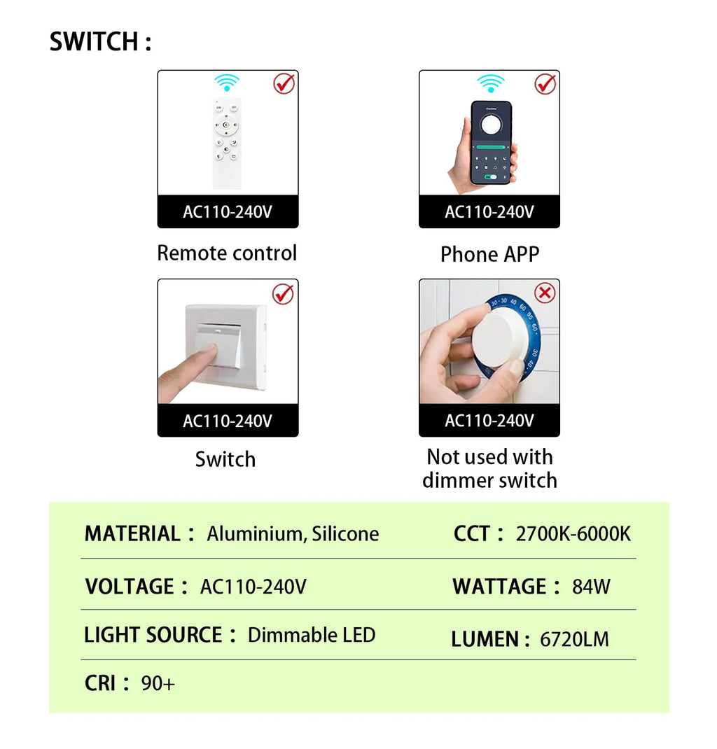 dolria 6 Rings Modern Chandelier LED Dimmable Flush Mount Ceiling Light for Foyer Living Room Staircaes Black