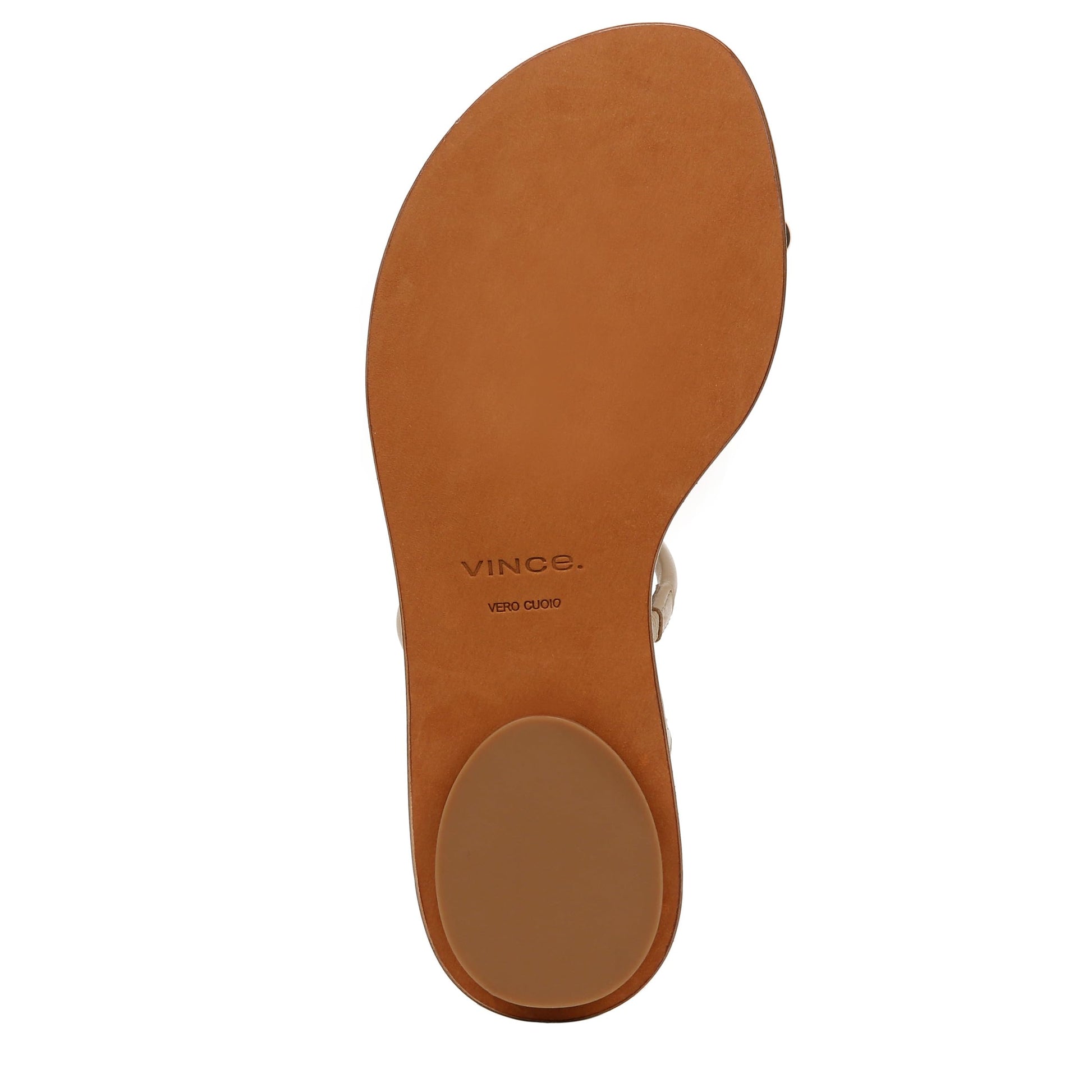 Vince Women's Lucila Flat Strappy Sandal Birch Sand Beige Leather 6.5 M