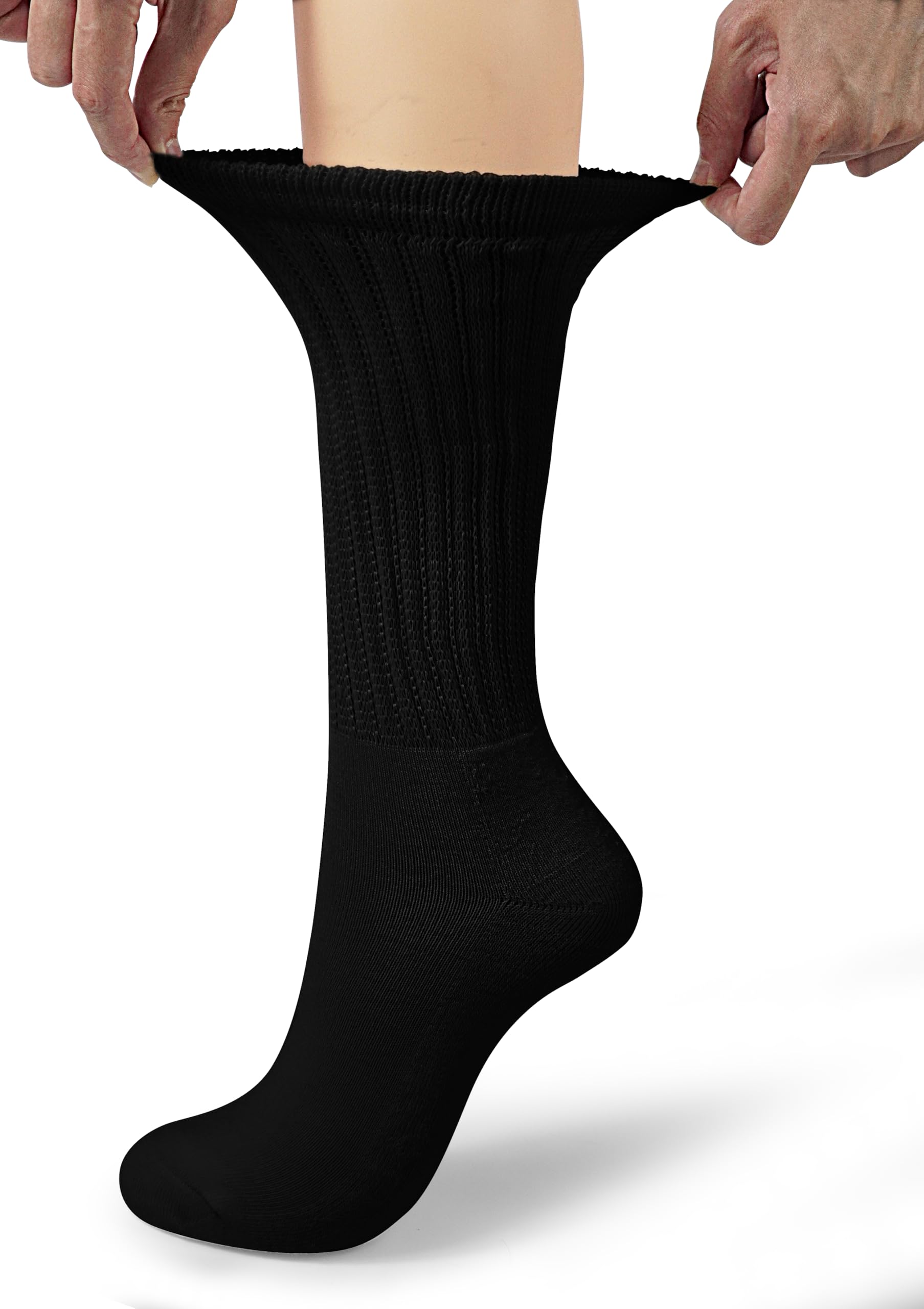 BomKinta Crew Slouch Socks Women - Retro Scrunch Short Sock - Soft Solid Ankle Socks Size 5-11 3 Pair Black White Cream